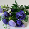 искусственные цветы букет камелий с добавкой травка цвета синий 12