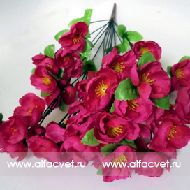 искусственные цветы букет сакуры цвета малиновый 11