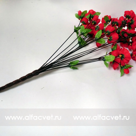 искусственные цветы букет сакуры цвета красный 4