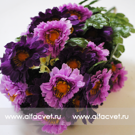 искусственные цветы герберы цвета фиолетовый с сиреневым 50