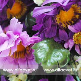 искусственные цветы герберы цвета фиолетовый с сиреневым 50