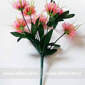 искусственные цветы букет гвоздик с добавкой осока цвета розовый 5