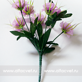 искусственные цветы букет гвоздик с добавкой осока цвета сиреневый 8