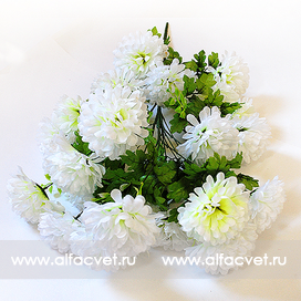 искусственные цветы букет хризантем цвета белый 6