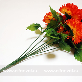 искусственные цветы букет хризантем цвета оранжевый 2
