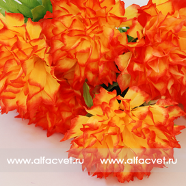 искусственные цветы хризантемы цвета желтый с оранжевым 17
