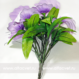 искусственные цветы букет каллы цвета фиолетовый с белым 15