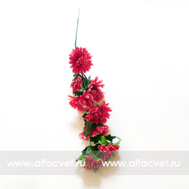 искусственные цветы ветка хризантем цвета малиновый 11