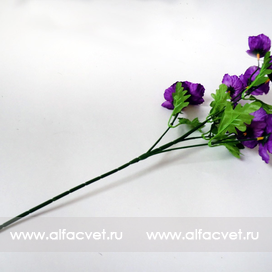 искусственные цветы ветка мака цвета фиолетовый 7