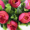 искусственные цветы букет камелий с крупными листьями цвета темно-розовый 10