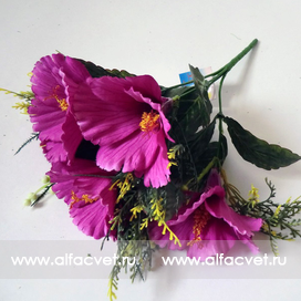 искусственные цветы гибискус (китайская роза) цвета фиолетовый 7