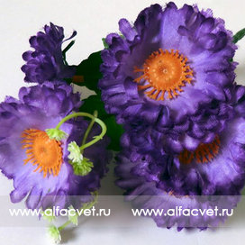 искусственные цветы букет маргаритка-фиалка с добавкой цвета фиолетовый 7