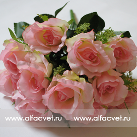 искусственные цветы розы цвета светло-розовый 9